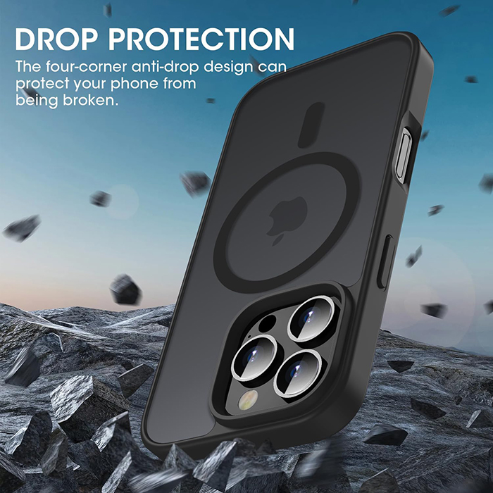 Magnetische Schutzhülle Für IPhone Pro Max Mit 9H Displayschutz – Matte Rückseite, Stoßfest